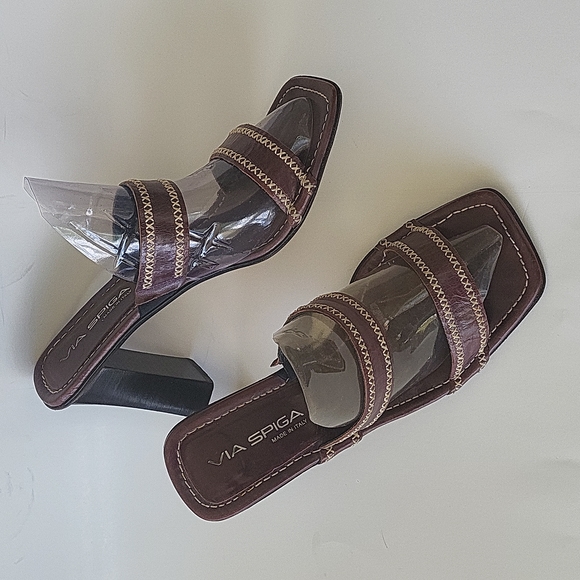 Via Spiga women's sandals shoes brown leather size 10M - Picture 2 of 13